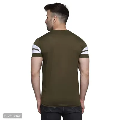 PASS  PLAY Regular Fit Men's T-Shirt, Men's Solid Casual T-Shirt, Cotton Blend Half Sleeves T-Shirt, Solid Men's Round Neck T-Shirt (L, Brown)-thumb5