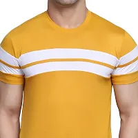 PASS  PLAY Regular Fit Men's T-Shirt, Men's Solid Casual T-Shirt, Cotton Blend Half Sleeves T-Shirt, Solid Men's Round Neck T-Shirt (L, Yellow)-thumb4