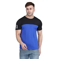 PASS  PLAY Men's Polyester T-Shirt, Mens Casual Slim Fit T-Shirt, Stripped T-Shirt, T-Shirt for Men, Short Sleeves T-Shirt for Men (XL, Blue)-thumb2