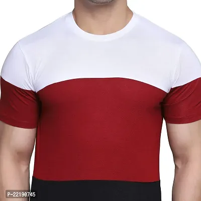PASS  PLAY Men's T-Shirt, Men's Regular Fit T-Shirt, T-Shirt for Men, Casual T-Shirt for Men, Cotton Blend Half Sleeves (XL, Red)-thumb5