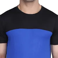 PASS  PLAY Men's Polyester T-Shirt, Mens Casual Slim Fit T-Shirt, Stripped T-Shirt, T-Shirt for Men, Short Sleeves T-Shirt for Men (XL, Blue)-thumb4