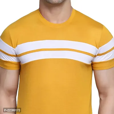 PASS  PLAY Regular Fit Men's T-Shirt, Men's Solid Casual T-Shirt, Cotton Blend Half Sleeves T-Shirt, Solid Men's Round Neck T-Shirt (XL, Yellow)