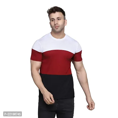 PASS  PLAY Men's T-Shirt, Men's Regular Fit T-Shirt, T-Shirt for Men, Casual T-Shirt for Men, Cotton Blend Half Sleeves (XL, Red)-thumb2