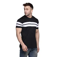 PASS  PLAY Regular Fit Men's T-Shirt, Men's Solid Casual T-Shirt, Cotton Blend Half Sleeves T-Shirt, Solid Men's Round Neck T-Shirt (XL, Black)-thumb3