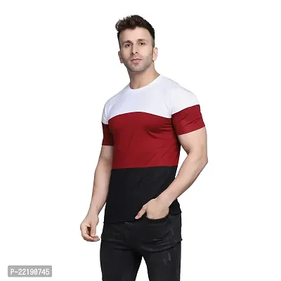 PASS  PLAY Men's T-Shirt, Men's Regular Fit T-Shirt, T-Shirt for Men, Casual T-Shirt for Men, Cotton Blend Half Sleeves (XL, Red)-thumb0