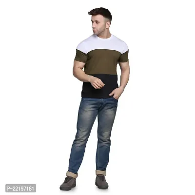 PASS  PLAY Men's T-Shirt, Men's Regular Fit T-Shirt, T-Shirt for Men, Casual T-Shirt for Men, Cotton Blend Half Sleeves (XL, Brown)-thumb3