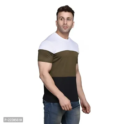 PASS  PLAY Men's T-Shirt, Men's Regular Fit T-Shirt, T-Shirt for Men, Casual T-Shirt for Men, Cotton Blend Half Sleeves (L, Brown)