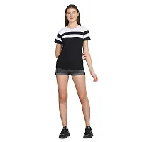 PASS  PLAY Womens Fashion Tops Round Neck Short Sleeve Summer Short Sleeve Casual Tops Cotton Short Sleeve T Shirts Tops (L, Mehrun  White)-thumb3