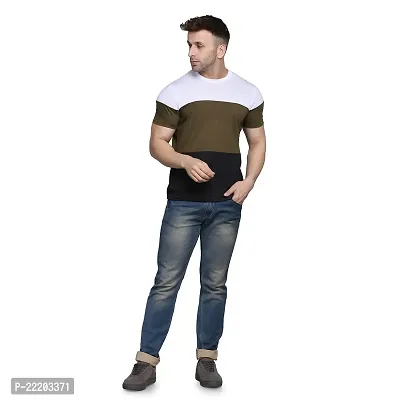 PASS  PLAY Men's T-Shirt, Men's Regular Fit T-Shirt, T-Shirt for Men, Casual T-Shirt for Men, Cotton Blend Half Sleeves (S, Brown)-thumb3