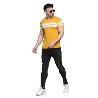 PASS  PLAY Regular Fit Men's T-Shirt, Men's Solid Casual T-Shirt, Cotton Blend Half Sleeves T-Shirt, Solid Men's Round Neck T-Shirt (L, Yellow)-thumb2