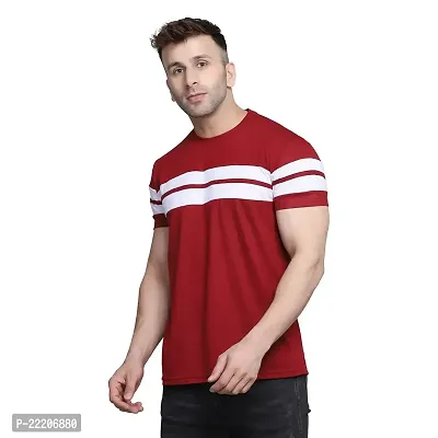 PASS  PLAY Regular Fit Men's T-Shirt, Men's Solid Casual T-Shirt, Cotton Blend Half Sleeves T-Shirt, Solid Men's Round Neck T-Shirt (M, Red)