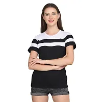 PASS  PLAY Womens Fashion Tops Round Neck Short Sleeve Summer Short Sleeve Casual Tops Cotton Short Sleeve T Shirts Tops (L, Mehrun  White)-thumb2