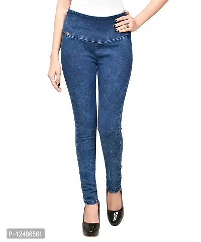 4 Flies Women's Skinny Fit Blue Jeggings(DXJEGGINGS_40_Dx_40)