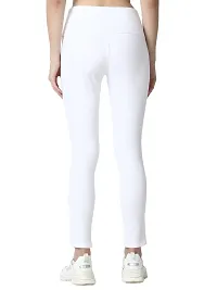 4 Flies Skinny Fit Stretchable High Waist Ankle Length Jeggings for Women(WHT-36_White_36)-thumb3