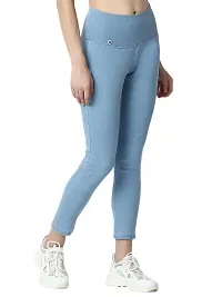 4 Flies Skinny Fit Stretchable High Waist Ankle Length Jeggings for Women(ICE-40_Light Blue_40)-thumb2