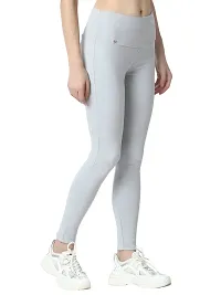 4 Flies Skinny Fit Stretchable High Waist Ankle Length Jeggings for Women(GR-34_Light Grey_34)-thumb1