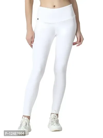 4 Flies Skinny Fit Stretchable High Waist Ankle Length Jeggings for Women(WHT-36_White_36)