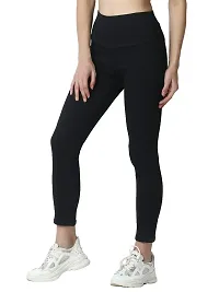 4 Flies Skinny Fit Stretchable High Waist Ankle Length Jeggings for Women(BLK-40_Black_40)-thumb1