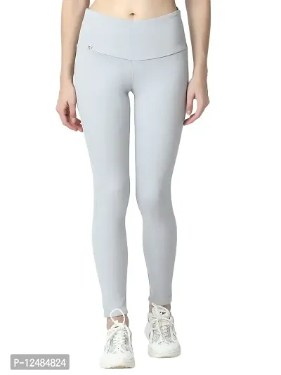 4 Flies Skinny Fit Stretchable High Waist Ankle Length Jeggings for Women(GR-28_Light Grey_28)
