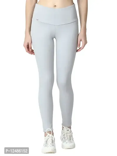 4 Flies Skinny Fit Stretchable High Waist Ankle Length Jeggings for Women(GR-34_Light Grey_34)