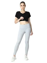 4 Flies Skinny Fit Stretchable High Waist Ankle Length Jeggings for Women(GR-28_Light Grey_28)-thumb4