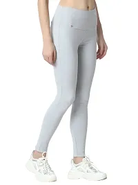 4 Flies Skinny Fit Stretchable High Waist Ankle Length Jeggings for Women(GR-28_Light Grey_28)-thumb1