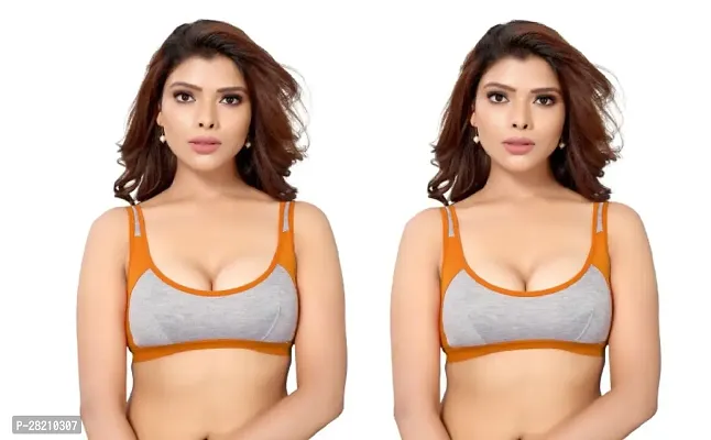 Stylist Cotton Blend Non Padded Bras For Women Pack Of 2