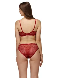 Stylish Maroon Solid Bra and Panty Set For Women-thumb3