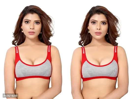 Stylist Cotton Blend Non Padded Bras For Women Pack Of 2