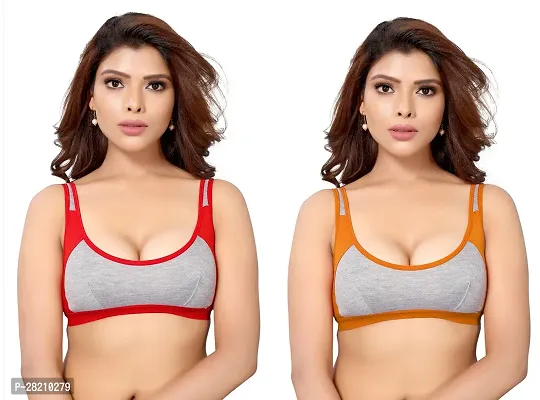 Stylist Cotton Blend Non Padded Bras For Women Pack Of 2-thumb0