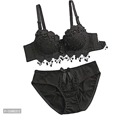 Buy Innerstyle Women's Soft Padded Bra Panty Set Sexy Net