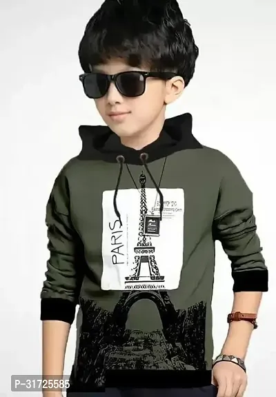 Stylish Black Cotton Printed Tees For Boys-thumb0