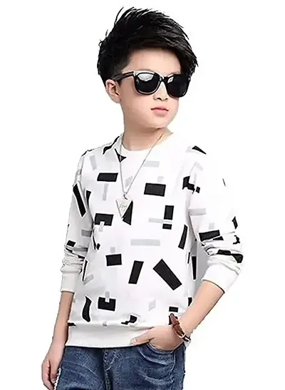 Printed Cotton Full Sleeves T Shirt for Boys