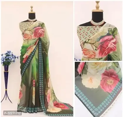 Beautiful Cotton Saree With Blouse Piece For Women-thumb0