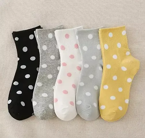 Trendy Women Socks Combo Ankle Length Pack Of 5 Pairs