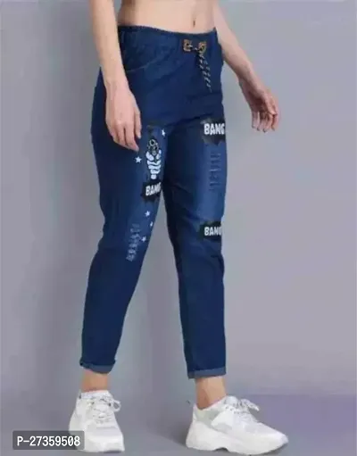Denim Jogger For Women. This Beautiful Jogger Bears A Sophisticated Look And It Enhance Regular collar, Denim Fabric. Add This Jogger To Your Wardrobe PACK OF 1-thumb0