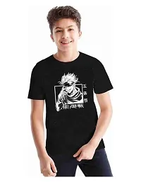 Sagar Creations Half Sleeve | Round Neck | Printed T Shirt | Casual | Regular Wear T Shirt for Boys Black T Shirt, 14 Years-15 Years (Black)-D16-thumb1