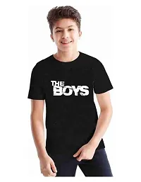 Sagar Creations Half Sleeve | Round Neck | Printed T Shirt | Casual | Regular Wear T Shirt for Boys Black T Shirt, 14 Years-15 Years (Black)-D20-thumb1