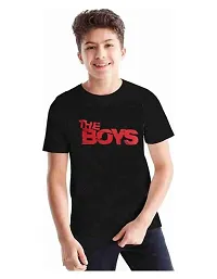 Sagar Creations Half Sleeve | Round Neck | Printed T Shirt | Casual | Regular Wear T Shirt for Boys Black T Shirt, 5 Years-6 Years (Black)-D21-thumb1