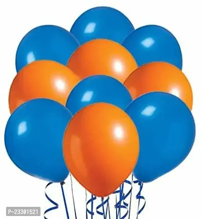 Sagar Creations pack of colored latex balloons for party decorations, marriage anniversary, innogration, birthday, baby shower, welcome and weddings (color- Blue and orange, pack of 100 pcs)