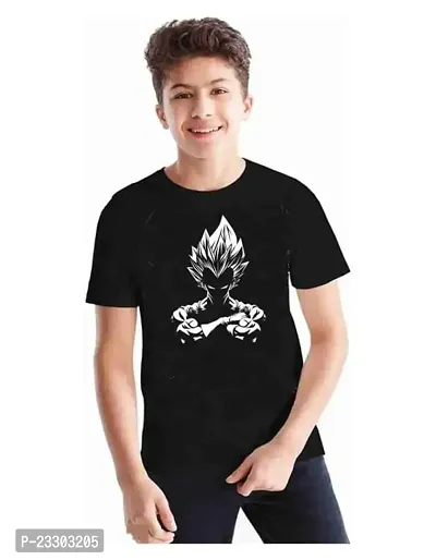 Sagar Creations Half Sleeve | Round Neck | Printed T Shirt | Casual | Regular Wear T Shirt for Boys Black T Shirt, 12 Years-13 Years (Black)-D18-thumb2