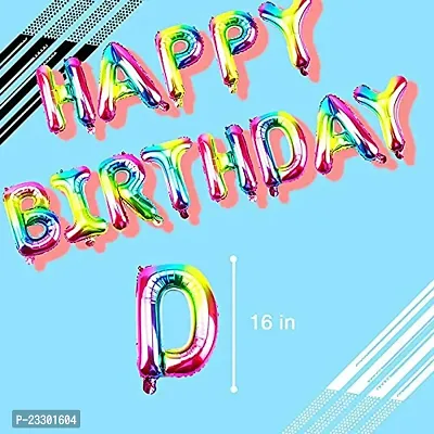 Sagar Creations Happy Birthday Balloon,16 Inch Mylar Rainbow Balloon 13 Letter Banner Foil Gradient Aluminum Balloon Party Supplies Decorations-thumb5