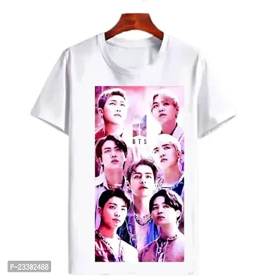 Round Neck Style BTS Member Printed Tshirt for Boys and Girls