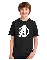 Sagar Creations Half Sleeve | Round Neck | Printed T Shirt | Casual | Regular Wear T Shirt for Boys Black T Shirt, 10 Years-11 Years (Black)-D10-thumb1