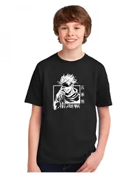 Sagar Creations Half Sleeve | Round Neck | Printed T Shirt | Casual | Regular Wear T Shirt for Boys Black T Shirt, 7 Years-8 Years (Black)-D7-thumb1