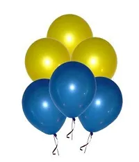 Sagar Creations pack of colored latex balloons for party decorations, marriage anniversary, innogration, birthday, baby shower, welcome and weddings (color- Blue and Yellow, pack of 100 pcs)-thumb1