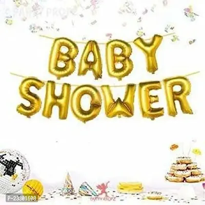 Sagar Creations BABY SHOWER Golden colored 10 Letter Balloon Alphabet Foil Balloons for BABY SHOWER Party Decoration, Eve Party Ornament.-thumb3