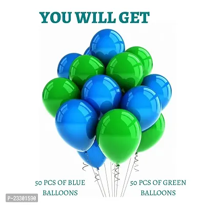 Sagar Creations pack of colored latex balloons for party decorations, marriage anniversary, innogration, birthday, baby shower, welcome and weddings (GREEN)-thumb5