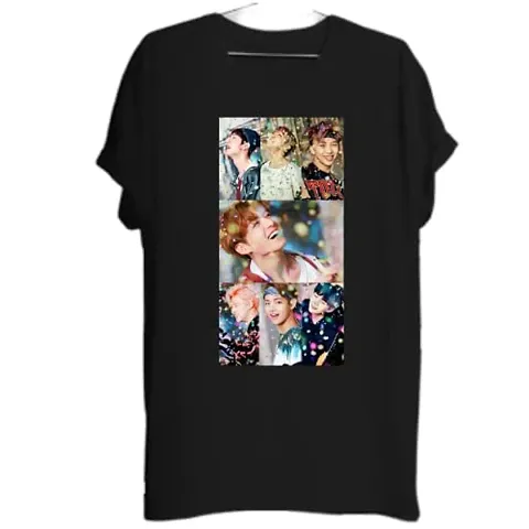 Sagar's Round Neck Style BTS Kpop Grafic Tshirt Boys and Girls(Size 13-14 Years)