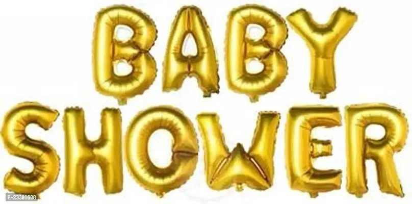 Sagar Creations BABY SHOWER Golden colored 10 Letter Balloon Alphabet Foil Balloons for BABY SHOWER Party Decoration, Eve Party Ornament.